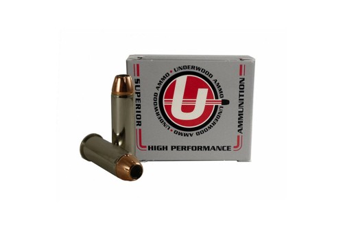 Underwood Ammo .44 Remington Magnum 180 Grain Jacketed Hollow Point Nickel Plated Brass Cased Pistol Ammo, 20 Rounds, 325