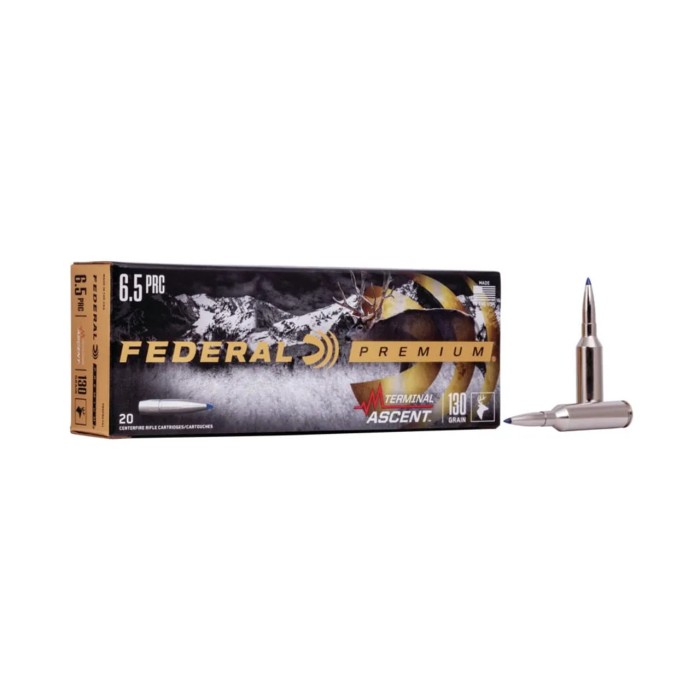 Federal FCS65PRCTA1SC Custom Rifle Ammo 6.5 PRC 130 Gr Terminal Ascent 20 Per B