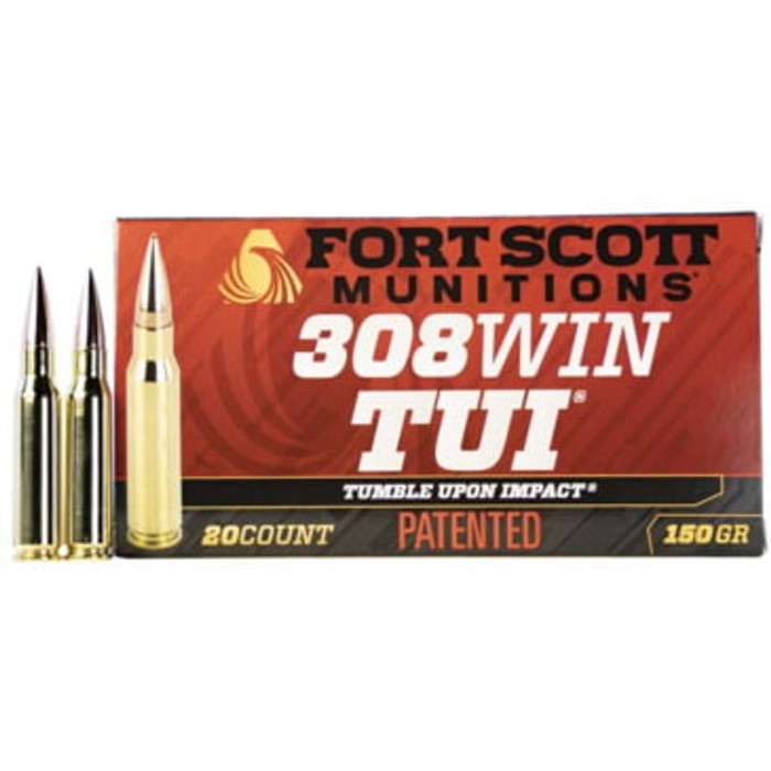 Fort Scott Munitions .308 Win 150 Grain CNC Machined Copper Brass Rifle Ammo, 20 Rounds, 308-150-SCV