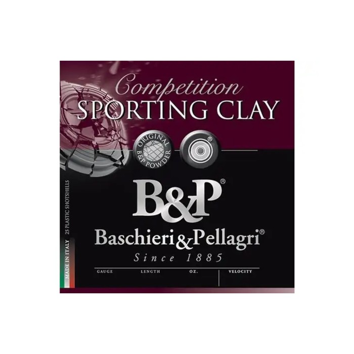 Baschieri & Pellagri Competition Sporting Clay Shotshells HV- 12ga 2-3/4 In 1-1/8 oz Size 8 1330 fps 25/ct, 12B8SCH8