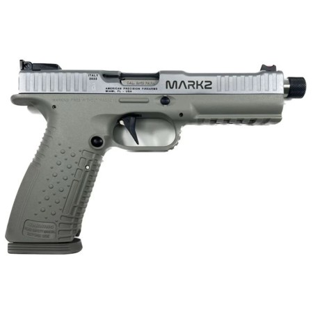 Arsenal Firearms Strike One Mark II Pistol - Silver / Stainless  9Mm  5.5" Threaded Barrel  2 X 17Rd Mags  Straight Trigger  Fiber Optic Front Sight ASS1MII-9-SL-17