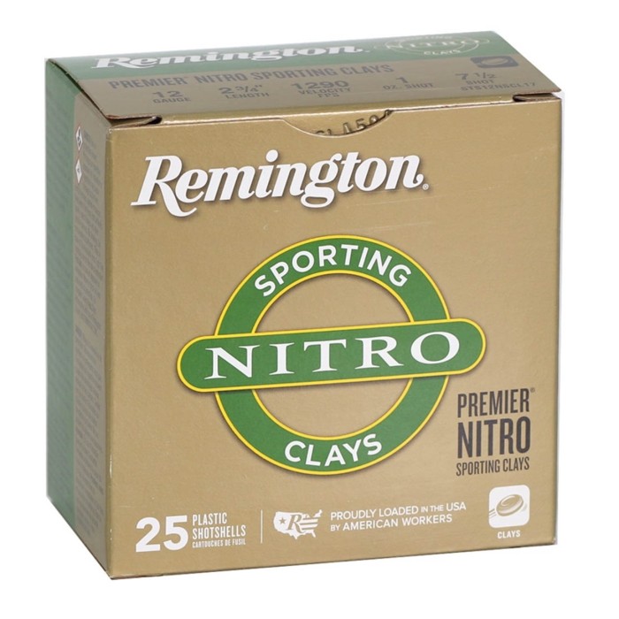 Remington Ammunition R20132 Nitro Sporting Clay 12 Gauge 2.75 1 Oz 7.5 Shot 25