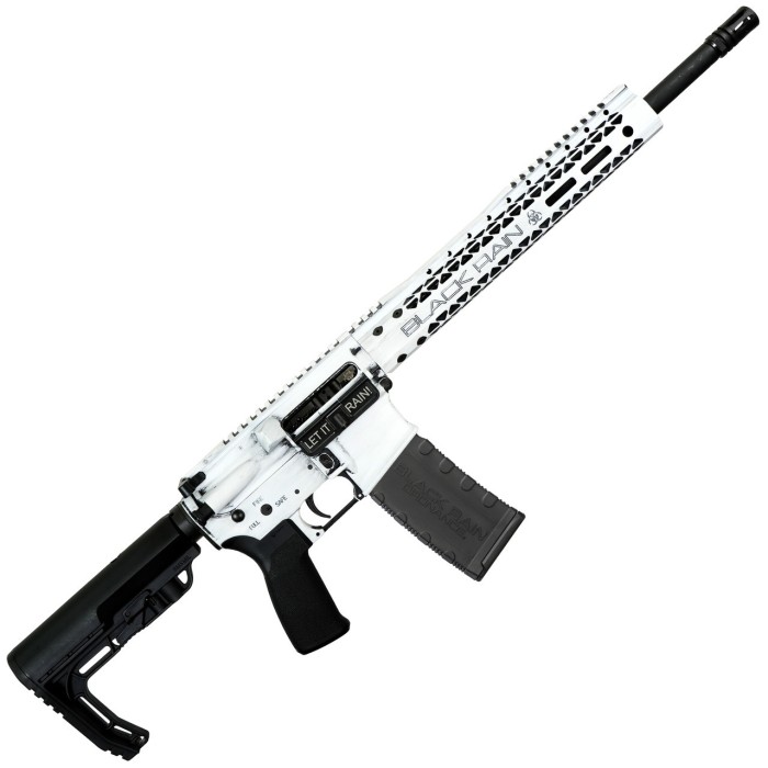 Black Rain Spec15 SSP 5.56 White Battleworn Semi Automatic Rifle AR-15