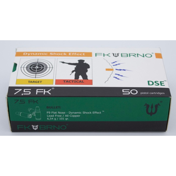 IFG FK BRNO Ammo 7.5 FK, 101gr, Solid Flat Nose, 50rd Box