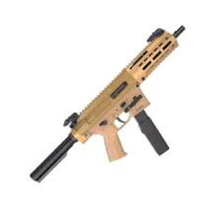 B&T Firearms Bt500167abct Spc10  9Mm Luger 30+1 8.90", Coyote Brown, Buffer Tube Brace, Polymer Grip, Tri-Lug Adapter (Glock Mag Compatible)