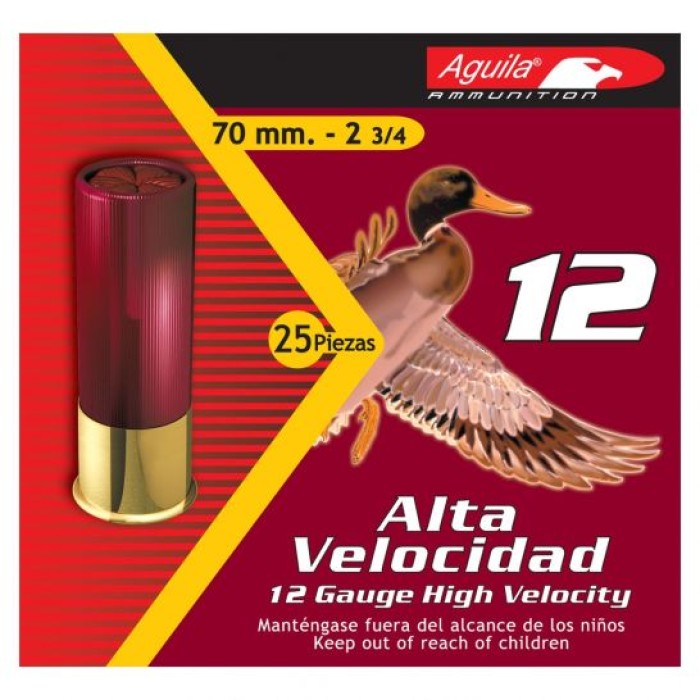 Aguila Field 12 Gauge 2-3/4 inches 2 Shot 1-1/4 oz High Velocity Lead Shotshell, Birdshot, 25/Box - 1CHB1202