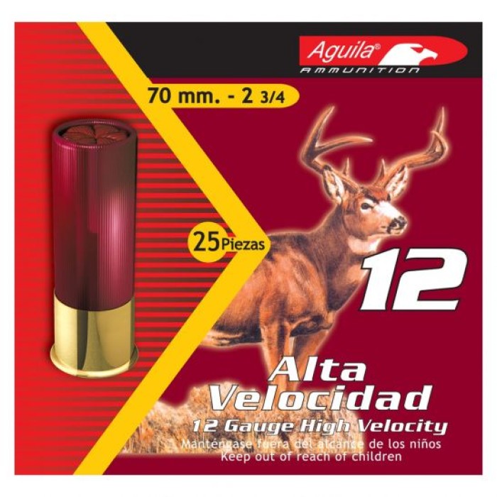 Aguila Field 12 Gauge 2-3/4 inches 4 Shot 1-1/4 oz High Velocity Lead Shotshell, Birdshot, 25/Box - 1CHB1204