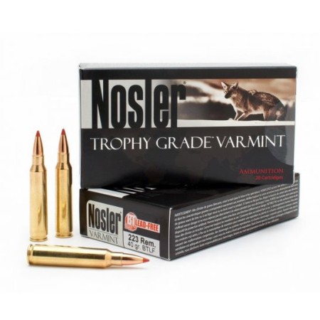 Nosler Trophy Grade Varmint 223 Rem 40 grain Ballistic Tip Lead-Free Rifle Ammo, 20/Box - 60007