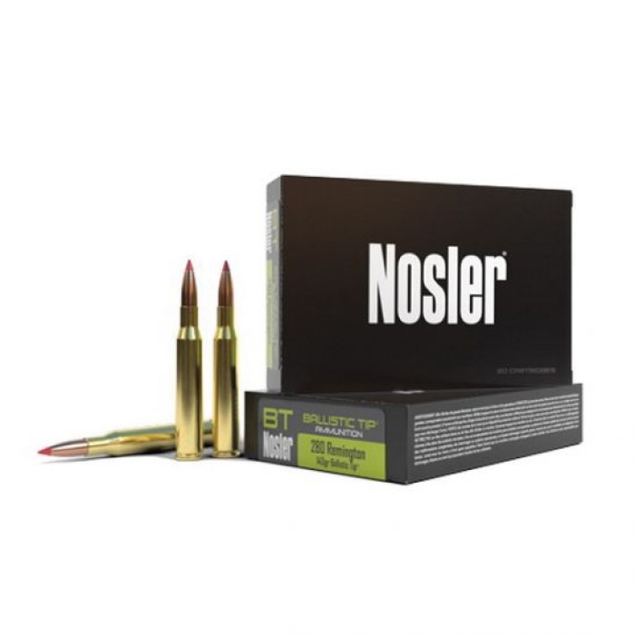 Nosler 280 Rem 140 grain Ballistic Tip Hunting Rifle Ammo, 20/Box - 40073