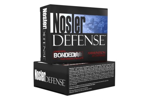 Nosler Defense 9mm Luger +P 124 grain Tipped Bonded Handgun Ammo, 20/Box - 37151