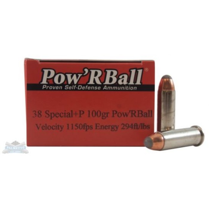 Glaser Pow'rBall 38 SPC +P 100gr Ammunition 20rds - PB38100/20