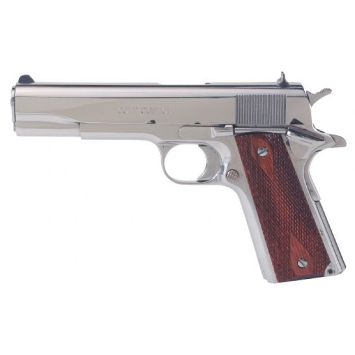 Colt 1991A Government/Commander 45 ACP 7+1 Semi Auto Hammer Fired Pistol, Bright Polished Stainless Steel - O1070BSTS