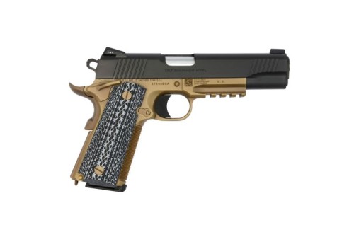 Colt 1911 Government Custom 45 ACP 7+1 Pistol, Desert Tan Cerakote Black - O1070CQBFB