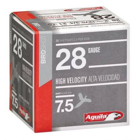 Aguila Sub-Gauge 28 Gauge 2-3/4 inches 7-1/2 Shot 3/4 oz Lead Shotshell, Birdshot, 25/Box - 1CHB2873