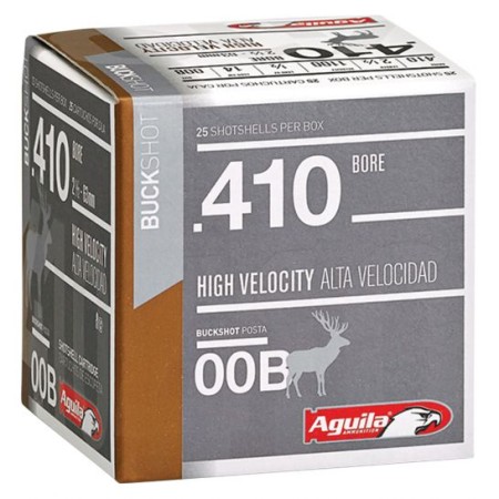 Aguila Sub-Gauge 410 Gauge 2-1/2 inches 00 Buck Shot 1/2 oz Lead Shotshell, Buckshot, 25/Box - 1C4100BA