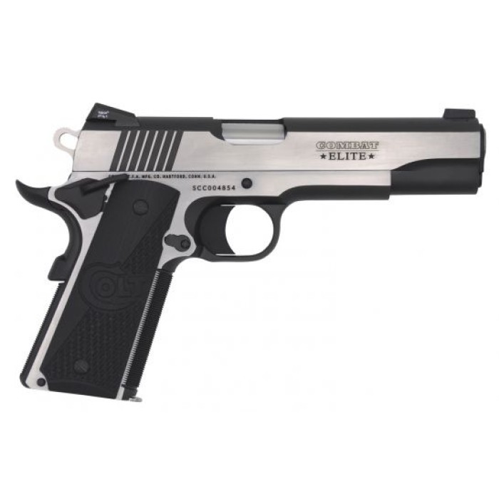 Colt Combat Elite Government 45 ACP 8+1 Round Pistol, 2-Tone Elite (Stainless Steel and Black) - O1070CE