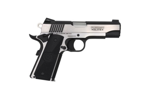 Colt Combat Elite Commander 45 ACP 8+1 Round Pistol, 2-Tone Elite (Stainless Steel and Black) - O4080CE