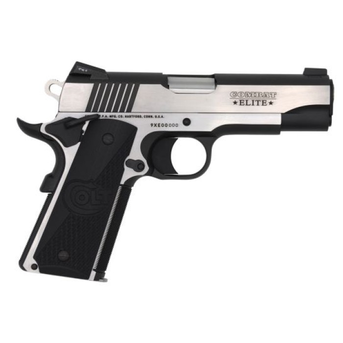 Colt Combat Elite Commander 45 ACP 8+1 Round Pistol, 2-Tone Elite (Stainless Steel and Black) - O4080CE