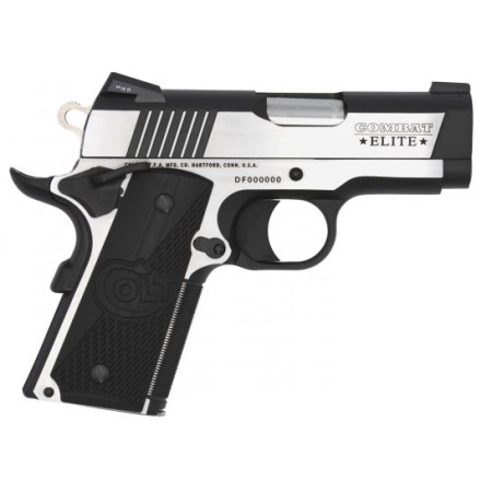 Colt Combat Elite Defender 45 ACP 7+1 Pistol, 2-Tone PVD (Stainless Steel and Black) - O7080CE