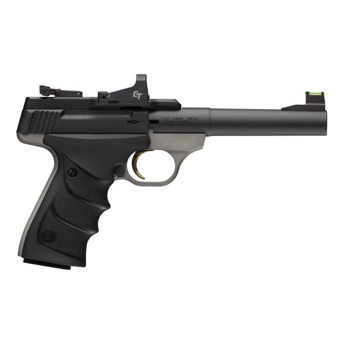 Browning Buck Mark Practical 22 LR, 5.5" Barrel, Black/Gray, Crimson Trace Red Dot, 10rd