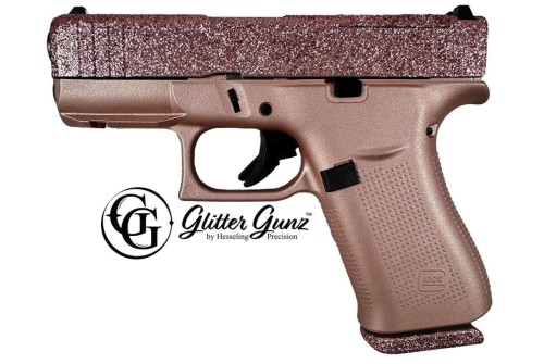 GLOCK 43X MOS 9MM 3.41 ROSE GOLD GLITTER GUNZ