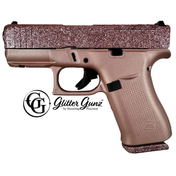 GLOCK 43X MOS 9MM 3.41 ROSE GOLD GLITTER GUNZ