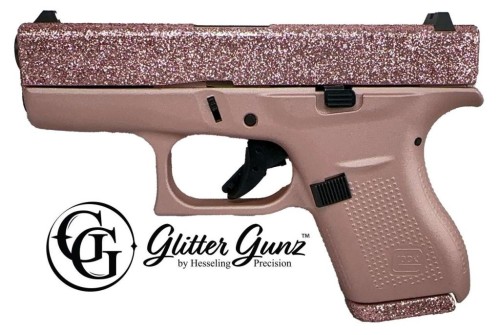 GLOCK 42 380ACP 3.25 ROSE GOLD GLITTER GUNZ