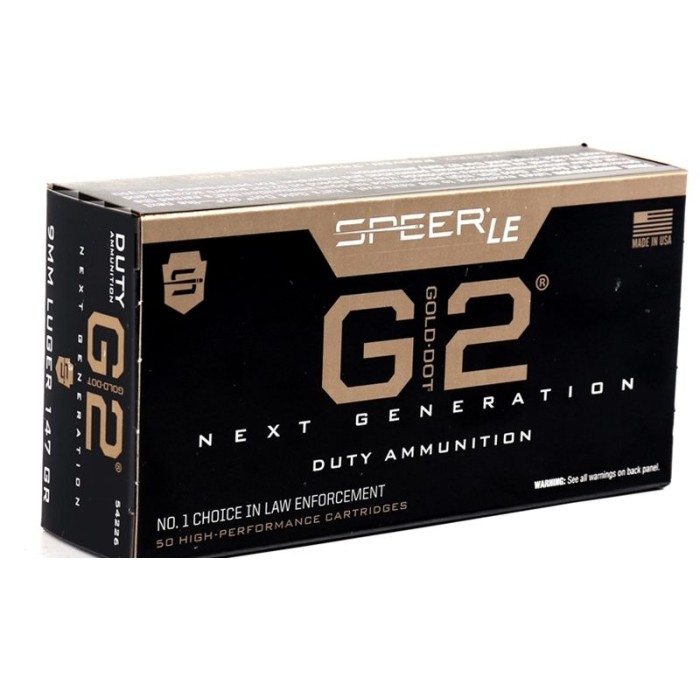 9mm - 147 Grain Bonded HP - Speer LE Gold Dot G2 - 50 Rounds