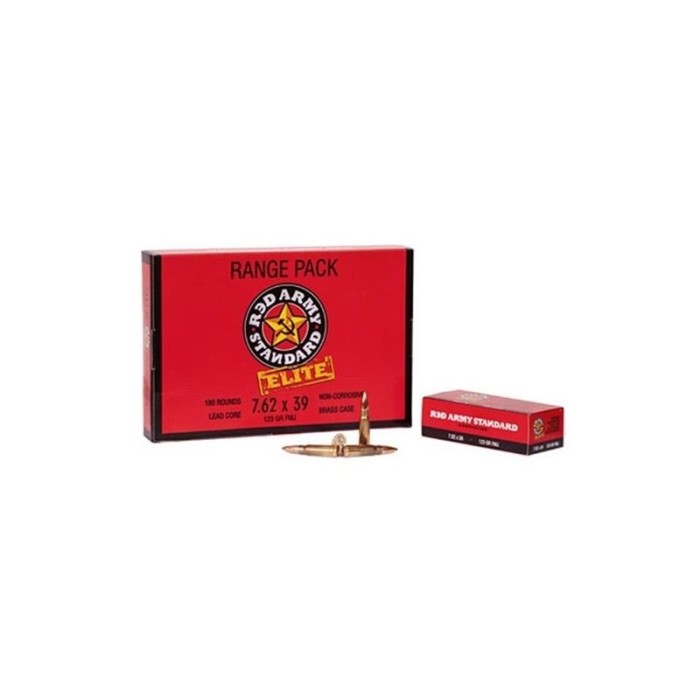 Red Army 7.62x39mm 123 Grain Full Metal Jacket 1080 Rounds - Brass Casing