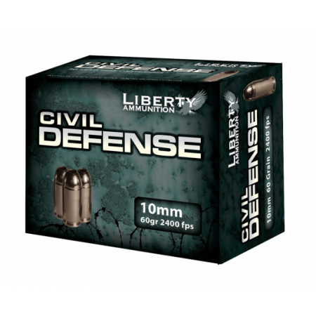 Liberty 10mm 60gr HP Civil Defense Ammunition 20rds - LA-CD-10-032