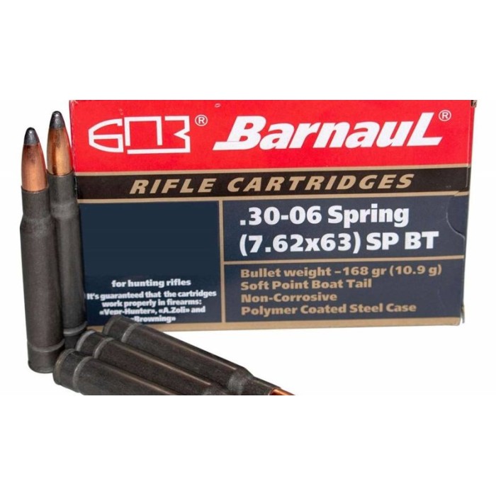 BARNAUL 3006 Springfield 168gr FMJ steel polycoated 500rd case