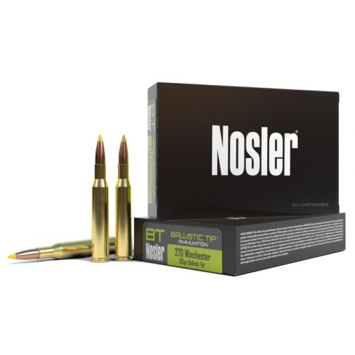 Nosler 270 Win 130 grain Ballistic Tip Hunting Rifle Ammo, 20/Box - 40062