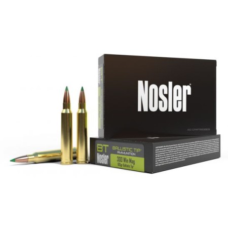 Nosler 300 Win Mag 180 grain Ballistic Tip Hunting Rifle Ammo, 20/Box - 40053