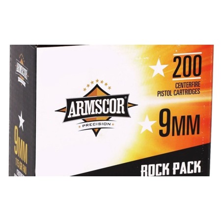 Armscor 9Mm Pistol Ammo - 115 Grain Full Metal Jacket Rock Pack 50044