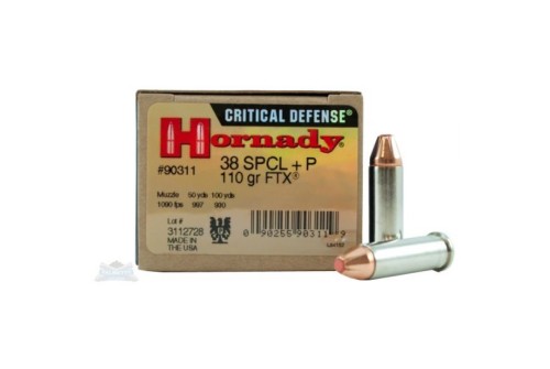 Hornady 38 Special+P 110gr FTX Critical Defense Ammunition 25rds - 90311