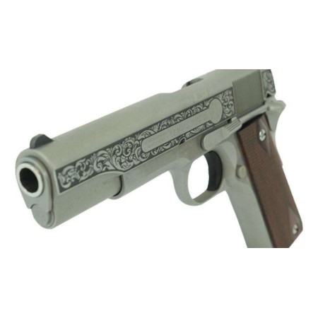 Colt Government Filigree Frame and Barrel Model Handgun .45 Auto 7rd Magazine 5" Stainless Finish