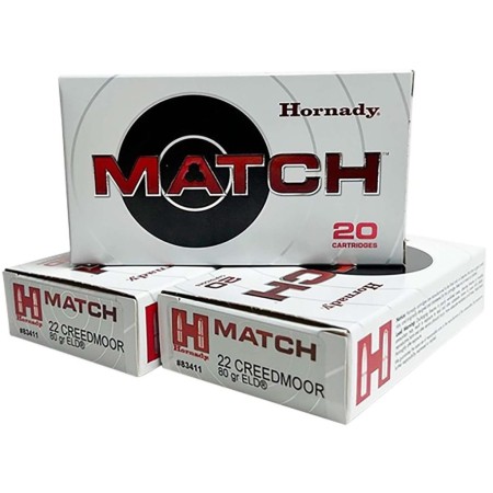 Hornady 22Creedmoor 20 Per Box/10 Case, 83411