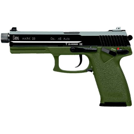 Heckler & Koch Mark 23 DA .45 ACP 5.87" 12rd Pistol, Green / Black