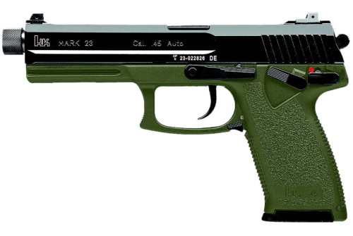 Heckler & Koch Mark 23 DA .45 ACP 5.87" 12rd Pistol, Green / Black