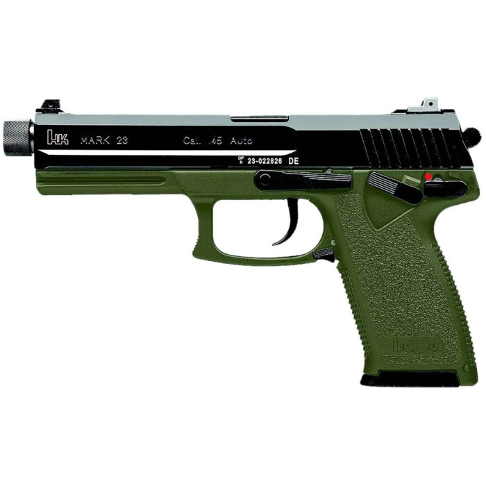 Heckler & Koch Mark 23 DA .45 ACP 5.87" 12rd Pistol, Green / Black