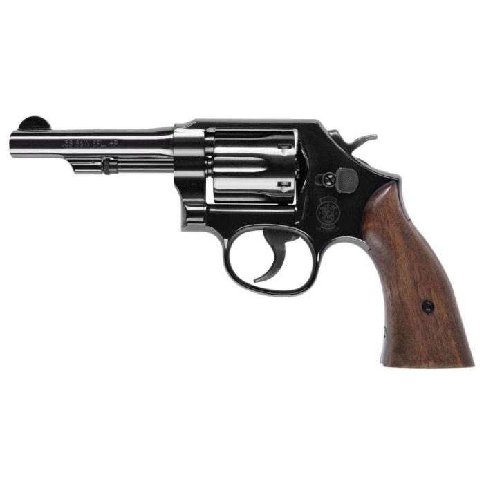 S&w 10 Classic 38spl+p 4" Fs Blued Round Butt Wood No Lock