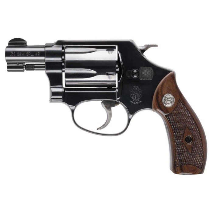 S&w 36 Classic 38spl+p 1.875" Fs Blued Checkered Wood No Lok