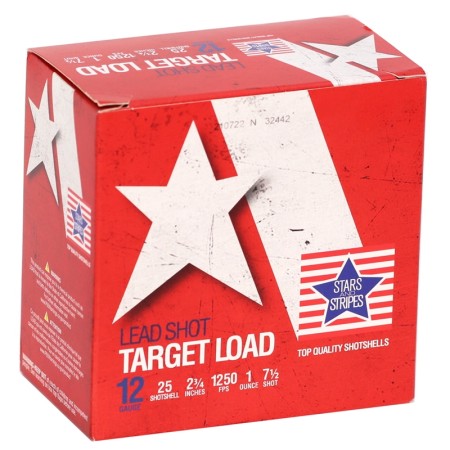 Stars and Stripes 12 Gauge Ammunition Target Loads CT12875 2-3/4” 7.5 Shot - 250 rounds