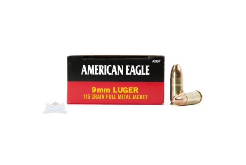 American Eagle 9mm Ammunition 115gr FMJ 50rds - AE9DP