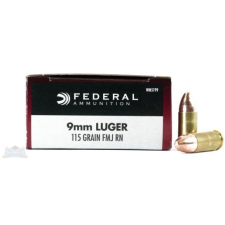 Federal 9mm 115gr FMJ Champion Ammunition 50rds - WM5199