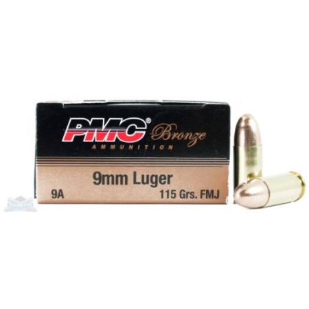 PMC Bronze 9mm 115gr FMJ Ammunition 50rds - 9A