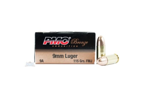 PMC Bronze 9mm 115gr FMJ Ammunition 50rds - 9A