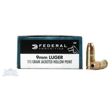 Federal 9mm 115gr JHP Personal Defense Ammunition 20rds - C9BP