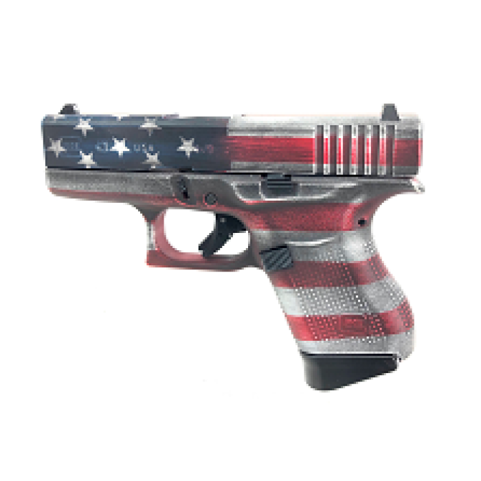 Glock Ui4350204ckusa G43 Subcompact 9Mm Luger 3.39" 6+1 American Flag Cerakote American Flag Polymer Grip