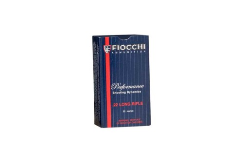 Fiocchi .22 Long Rifle 40gr LRN Ammunition, 50 Round Box - 22FLRN